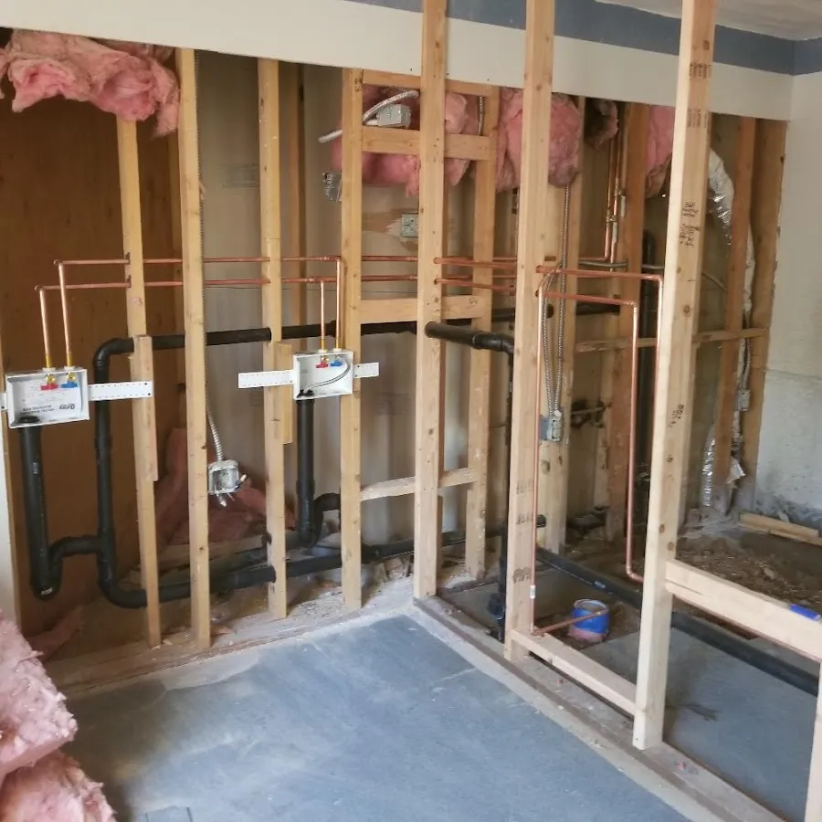 Copper pipe rough-in and plumbing installation in Grand Forks